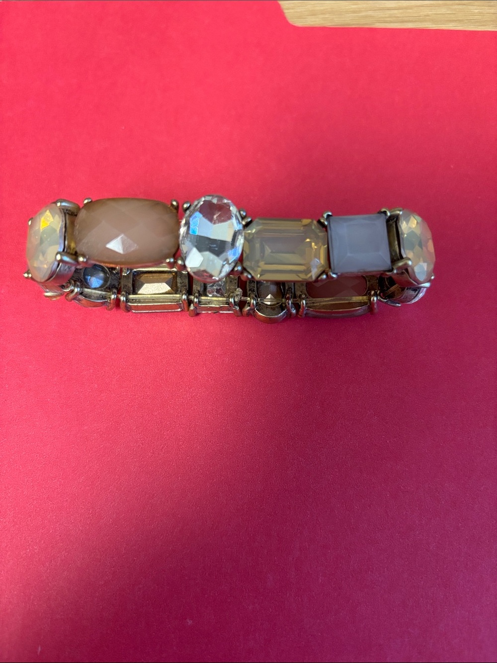 Lane Bryant Silver-Tone Stretch Bracelet with Faceted Beads - Picture 1 of 2